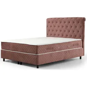 Produkt Růžová boxspring postel s úložným prostorem 160x200 cm Sonata – Kalune Design