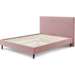 Produkt Růžová čalouněná dvoulůžková postel s roštem 160x200 cm Anja – Bobochic Paris