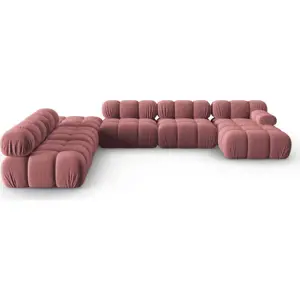 Produkt Růžová sametová pohovka 379 cm Bellis – Micadoni Home