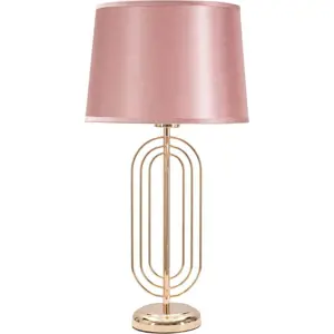 Růžová stolní lampa Mauro Ferretti Krista, výška 55 cm