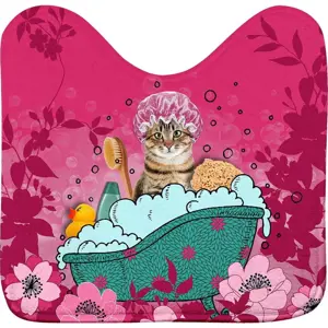 Produkt Růžová WC koupelnová předložka 45x45 cm Chatibulle – douceur d'intérieur
