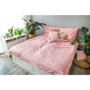Produkt Růžové bavlněné povlečení na jednolůžko 140x200 cm LP Dita Pink Blossom – Cotton House