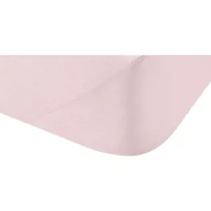 Růžové napínací prostěradlo z bavlněného perkálu 135x190 cm Cotton Percale – Bianca