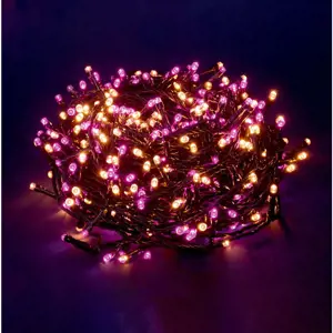 Růžovo-béžový světelný LED řetěz Casa Selección, 500 světýlek