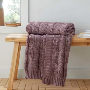 Produkt Růžovo-fialová pletená deka 130x170 cm Chunky Marl Knit – Catherine Lansfield