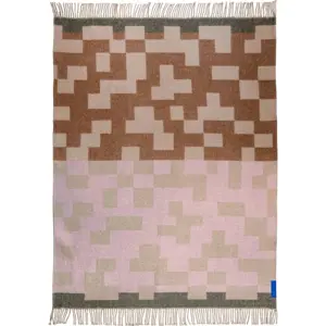 Produkt Růžovo-hnědá deka s příměsí vlny 130x190 cm Maze – Mette Ditmer Denmark