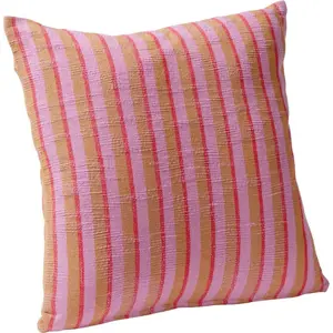 Produkt Růžovo-hnědý bavlněný polštář Hübsch Rita, 50 x 50 cm