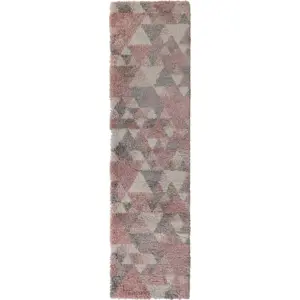 Růžovo-šedý koberec Flair Rugs Nuru, 60 x 230 cm