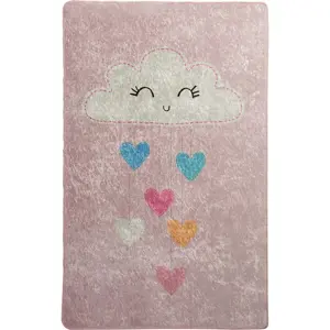 Produkt Růžový dětský protiskluzový koberec Conceptum Hypnose Baby Cloud, 140 x 190 cm