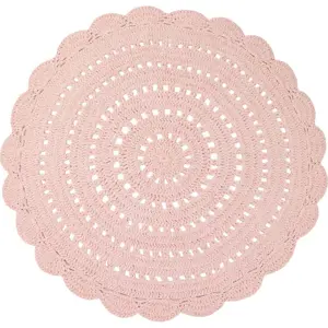 Produkt Růžový ručně háčkovaný koberec z bavlny Nattiot Alma, ø 120 cm