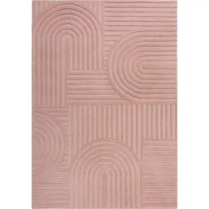 Růžový vlněný koberec Flair Rugs Zen Garden, 120 x 170 cm