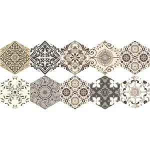 Sada 10 samolepek na podlahu Ambiance Floor Stickers Hexagons Luiza, 40 x 90 cm