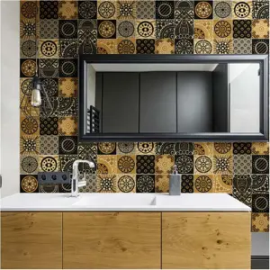 Produkt Sada 15 nástěnných samolepek Ambiance Wall Decals Azulejos Tiles San Juan, 10 x 10 cm