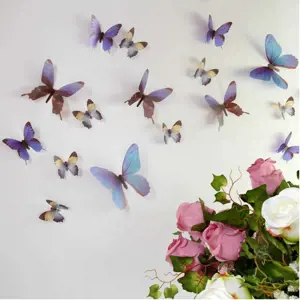 Produkt Sada 18 modrých adhezivních 3D samolepek Ambiance Butterflies