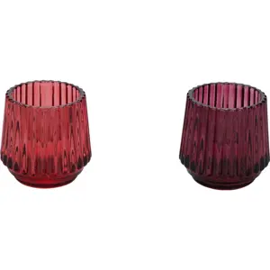Produkt Sada 2 červených skleněných svícnů na čajovou svíčku Ego Dekor, ø 7 cm