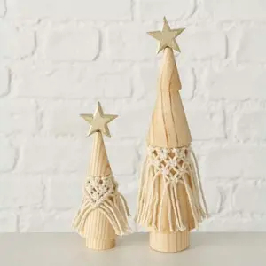 Produkt Sada 2 vánočních dekorací z masivního borovicového dřeva Boltze Bohio
