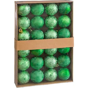 Sada 24 vánočních ozdob v zelené barvě Unimasa Aguas, ø 4 cm