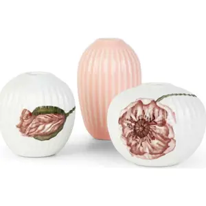 Sada 3 miniaturních porcelánových váz Kähler Design Hammershøi Poppy