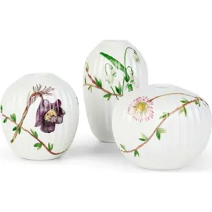 Sada 3 miniaturních porcelánových váz Kähler Design Hammershøi Spring