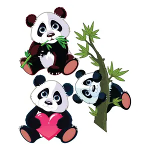 Produkt Sada 3 nástěnných dětských samolepek Ambiance Panda