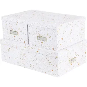 Produkt Sada 3 úložných krabic ve zlato-bílé barvě Bigso Box of Sweden Inge