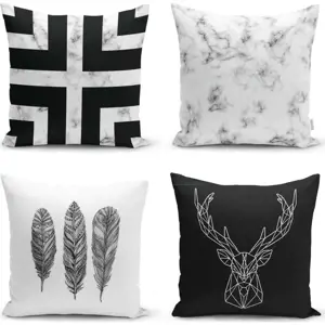 Sada 4 povlaků na polštáře Minimalist Cushion Covers Faria, 45 x 45 cm