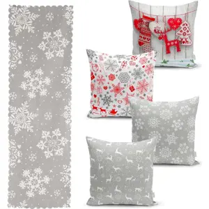 Produkt Sada 4 vánočních povlaků na polštář a běhounu na stůl Minimalist Cushion Covers Snowflakes