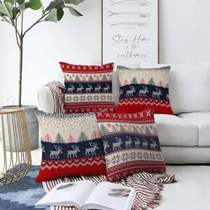 Produkt Sada 4 vánočních žinylkových povlaků na polštář Minimalist Cushion Covers Blue Nordic, 55 x 55 cm