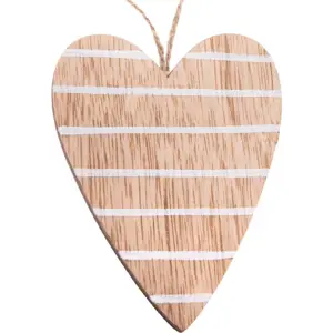 Produkt Sada 5 dřevěných závěsných ozdob ve tvaru srdce Dakls, výška 9 cm