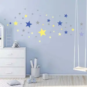 Produkt Sada 50 nástěnných samolepek Ambiance Stars Blue and Yellow