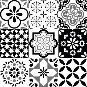 Produkt Sada 9 nástěnných samolepek Ambiance Cement Tiles Alexia, 10 x 10 cm