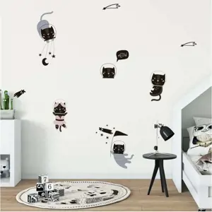 Produkt Sada nástěnných dětských samolepek Ambiance Scandinavian Animals Cosmonaut Cats