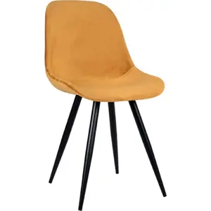 Produkt Sametové jídelní židle v hořčicové barvě v sadě 2 ks Capri – LABEL51