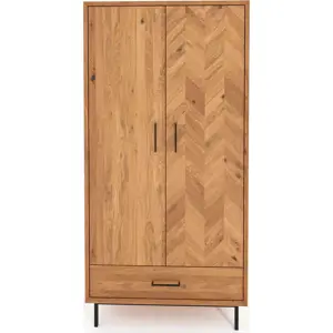Produkt Šatní skříň z dubového dřeva v přírodní barvě 97x196 cm Abies – The Beds