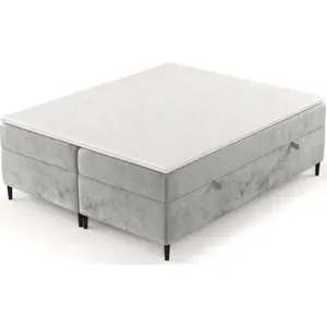 Šedá boxspring postel s úložným prostorem 140x200 cm Araya – Maison de Rêve