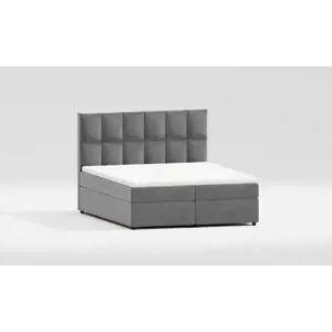 Šedá boxspring postel s úložným prostorem 140x200 cm Flip – Ropez