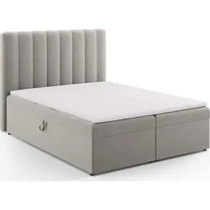 Produkt Šedá boxspring postel s úložným prostorem 160x200 cm Gina – Milo Casa