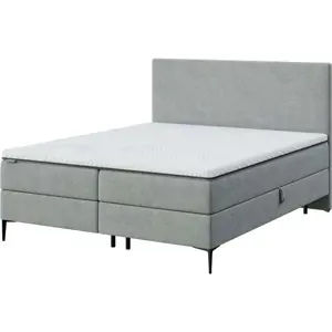 Šedá boxspring postel s úložným prostorem 180x200 cm Bufo – MESONICA