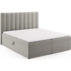 Produkt Šedá boxspring postel s úložným prostorem 180x200 cm Gina – Milo Casa