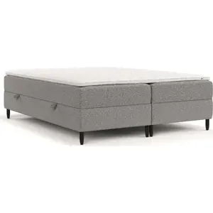 Šedá boxspring postel s úložným prostorem 180x200 cm Malte – Maison de Rêve