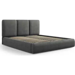 Produkt Šedá čalouněná dvoulůžková postel s úložným prostorem s roštem 180x200 cm Brody – Mazzini Beds