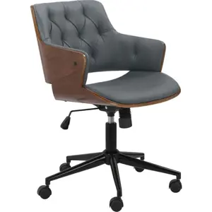 Produkt Šedá kancelářská židle z imitace kůže Emiko – Støraa
