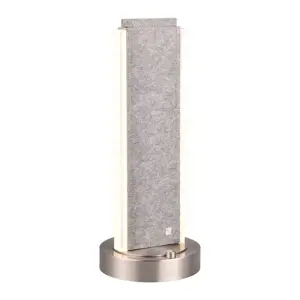 Produkt Šedá LED stolní lampa s hlasovým ovládáním/s ovládáním pomocí mobilní aplikace s textilním stínidlem (výška 51 cm) Cicara – CINQUE