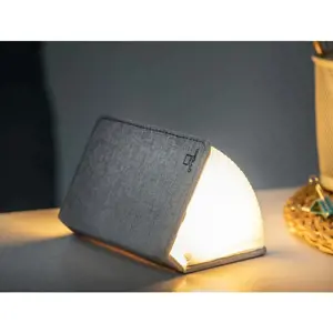 Produkt Šedá LED stolní lampa s textilním stínidlem (výška 2,5 cm) Booklight – Gingko