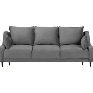 Produkt Šedá sametová rozkládací pohovka s úložným prostorem Mazzini Sofas Freesia, 215 cm