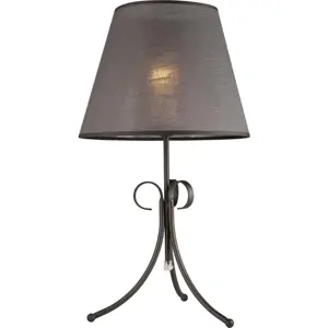 Šedá stolní lampa s textilním stínidlem, výška 55 cm Lorenzo – LAMKUR