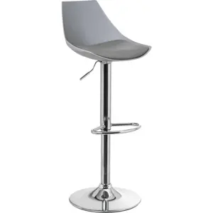 Produkt Šedé barové židle s nastavitelnou výškou z imitace kůže v sadě 2 ks (výška sedáku 56,5 cm) – Casa Selección