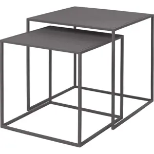 Šedé kovové konferenční stolky v sadě 2 ks 40x40 cm Fera – Blomus