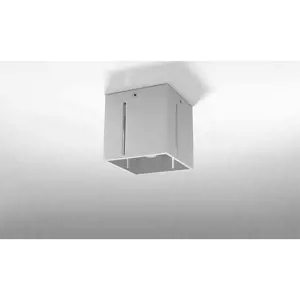 Šedé stropní svítidlo s kovovým stínidlem 10x10 cm Pax – Nice Lamps