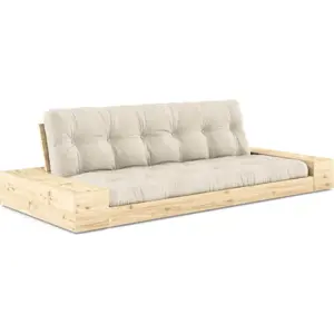 Produkt Šedo-béžová lněná rozkládací pohovka 244 cm Base – Karup Design